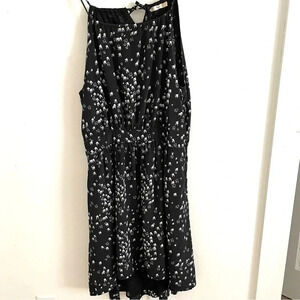 Hazel Dress Midi Bird Print L Whimsigoth Fairy Grunge Boho Cottagecore Peasant